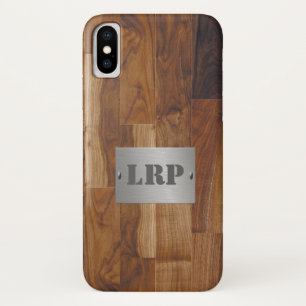 Capa Para iPhone Da Case-Mate Personalização de Monograma de Madeira e Metal