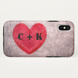 Capa Para iPhone Da Case-Mate Personalização do Monograma do Coração com Ondas