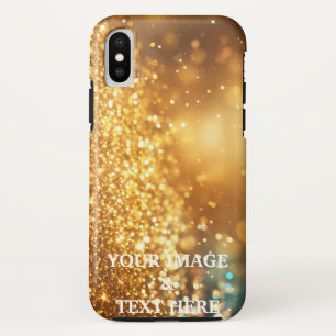 Capa Para iPhone Da Case-Mate Personalizado Brilho Dourado Com Sua Própria Foto