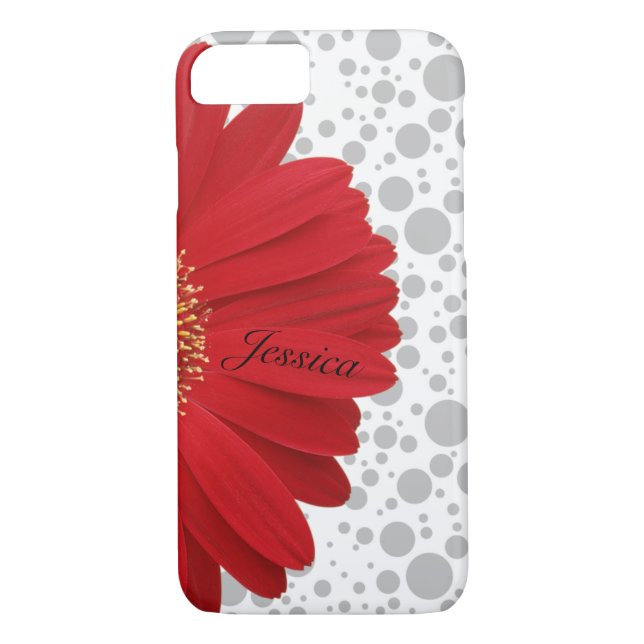 Capa Para iPhone, Case-Mate Personalizar margarida vermelha Bolinhas (Verso)