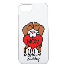 Personalize Beagle Heart Mãe