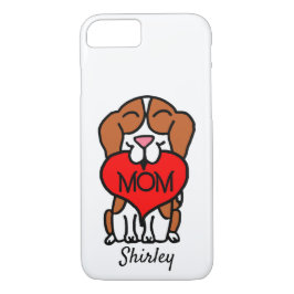 Capa iPhone 8/ 7 Personalize Beagle Heart Mãe