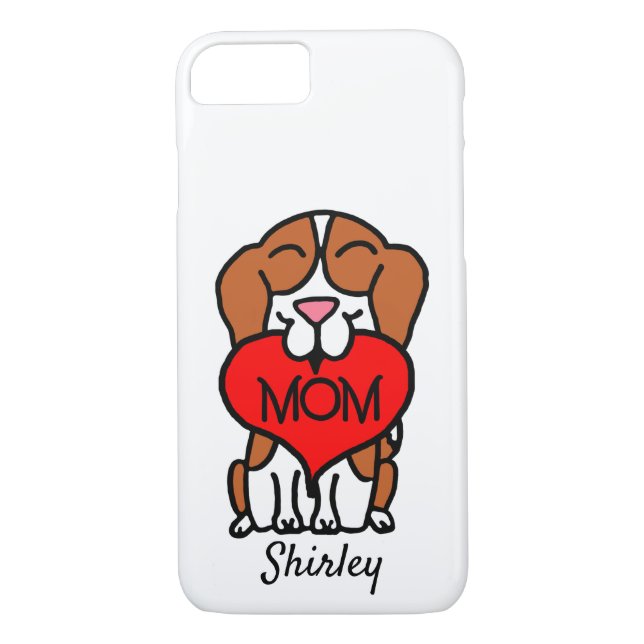 Capa Para iPhone, Case-Mate Personalize Beagle Heart Mãe (Verso)