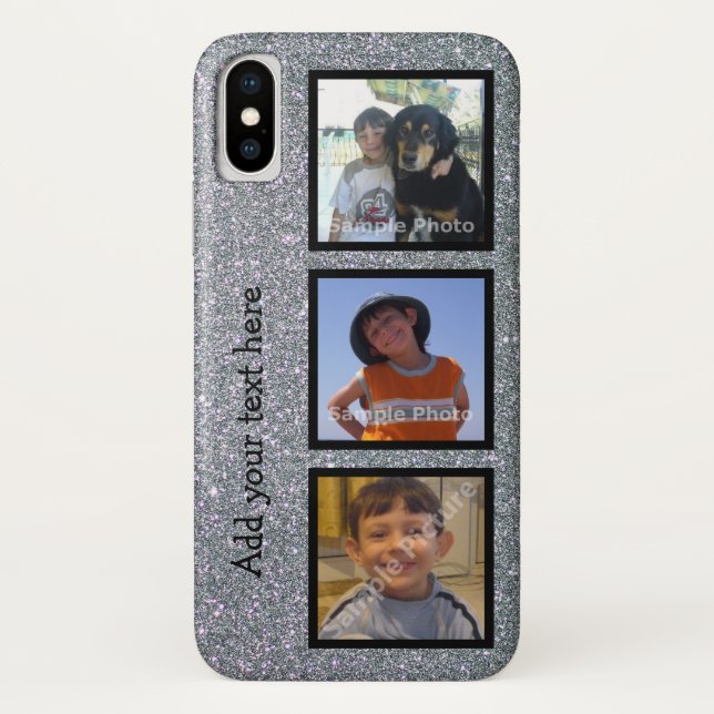 Capa Para iPhone, Case-Mate Personalize Com Fotos E Brilho De Prata Falso (Verso)