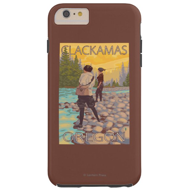 Capa Para iPhone, Case-Mate Pesca com mosca das mulheres - Clackamas, Oregon (Verso)