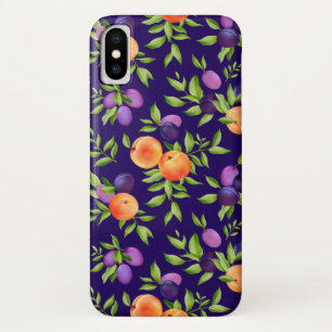 Capa Para iPhone Da Case-Mate Pêssegos Ameixas Púrpura Fruta Cuta Padrão Botânic