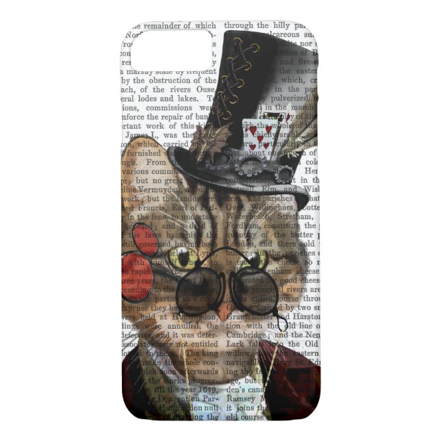 Capa Para iPhone, Case-Mate Phileas Feline Steampunk Cat & Top Hat 2 (Verso)