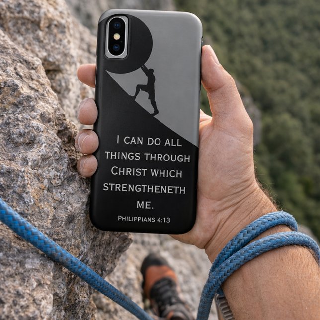 Capa Para iPhone, Case-Mate Philippians 4:13 Bíblia Verse Giant Stone Case-Mat (Criador carregado)