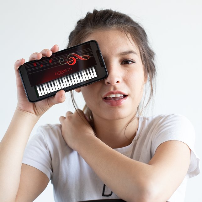 Capa Para iPhone, Case-Mate Piano E Limpa De Tremor Vermelho (Criador carregado)