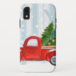 Capa Para iPhone Da Case-Mate PickUp Red de Natal em uma estrada de neve