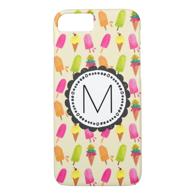 Capa Para iPhone, Case-Mate Picles e Monograma Personalizado Sorvete (Verso)