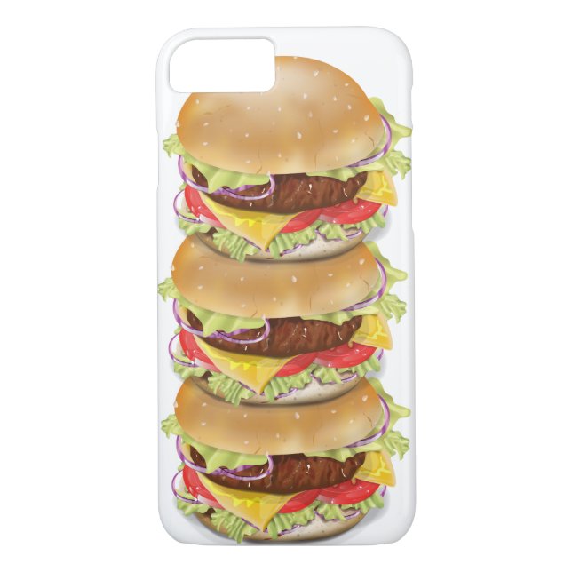 Capa Para iPhone, Case-Mate Pilha de hambúrgueres ou cheeseburgers (Verso)