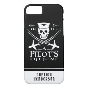 Capa iPhone 8/ 7 Piloto Funny Skull Aviões Piram Humor  Personaliza