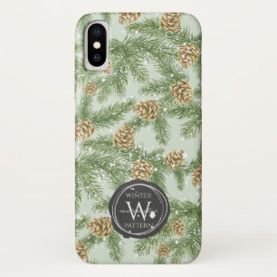Capa Para iPhone Da Case-Mate Pine Branches & Pine Cones Watercolor Padrão