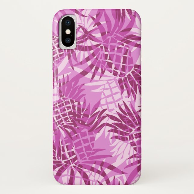 Capa Para iPhone, Case-Mate Pineapple Camo Hawaiian Tropical - Rosa (Verso)