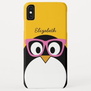 Capa Para iPhone Da Case-Mate Pinguim do hipster - rosa bonito do amarelo dos