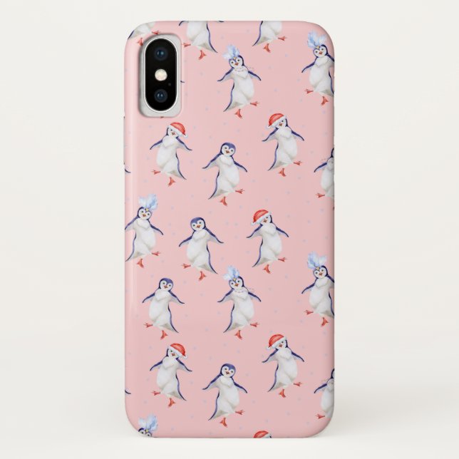 Capa Para iPhone, Case-Mate Pinguins Dançarinos De Corte De Natal (Verso)