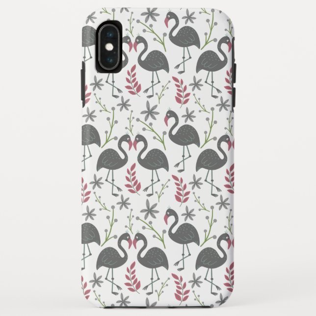 Capa Para iPhone, Case-Mate Pink flamingo seamless pattern flowers, leaves (Verso)