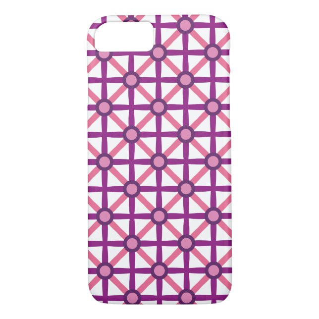 Capa Para iPhone, Case-Mate Pink Funky e Padrão Roxo (Verso)