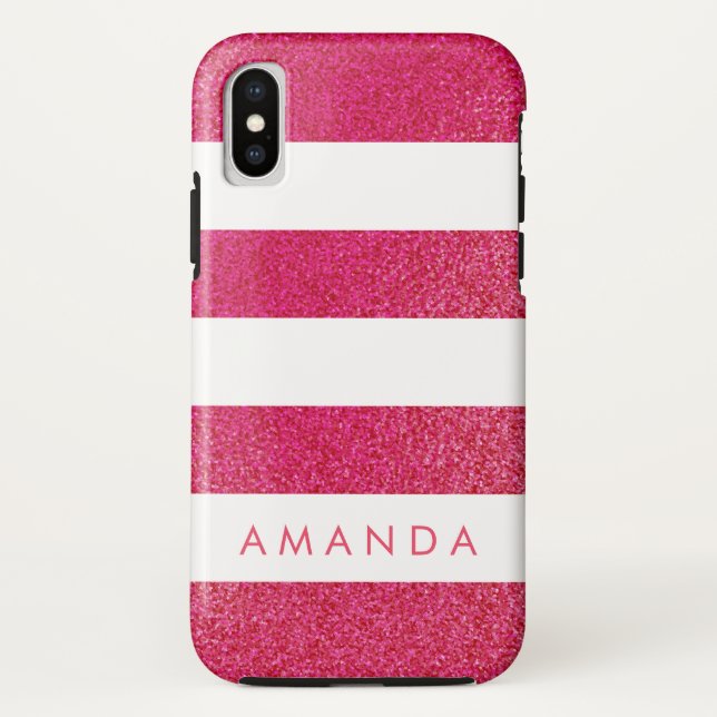 Capa Para iPhone, Case-Mate PINK GLITTER de pré-disquete, riscado personalizad (Verso)