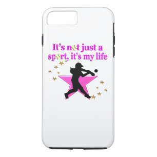 CAPA iPhone 8 PLUS/7 PLUS PINK SUPER STAR SOFTBALL É MEU DESIGN DE VIDA