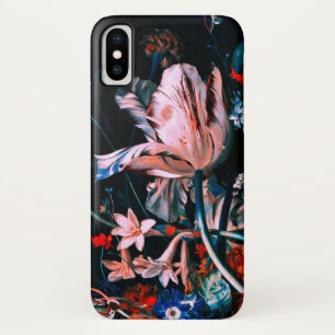 CAPA PARA iPhone X PINK TULIPS BRANCOS FLORES COLORIDAS EM PLACA PRET