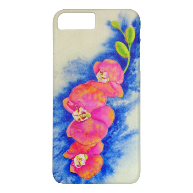 Capa Para iPhone, Case-Mate Pintor de orquídeas cor-de-rosa-laranja romântico (Verso)