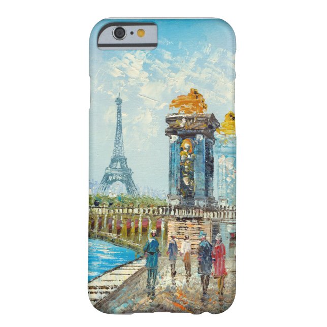 Capa Para iPhone, Case-Mate Pintura da cena da torre Eiffel de Paris (Verso)