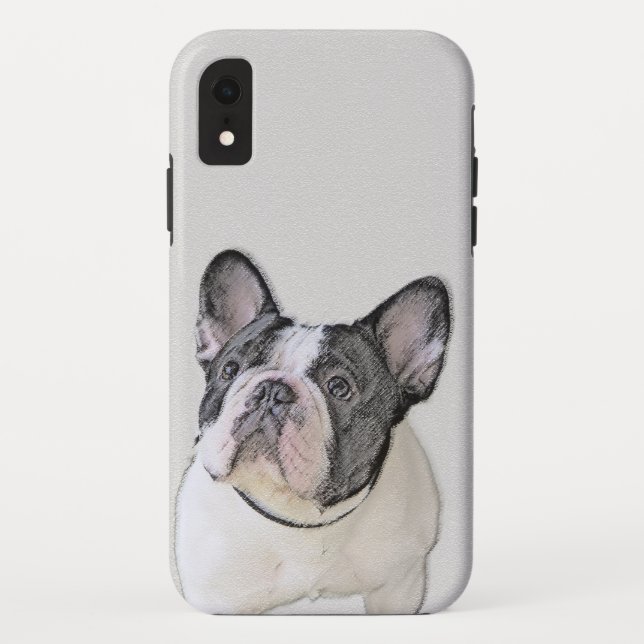 Capa Para iPhone, Case-Mate Pintura de Bulldog Francês (Brindle Pied) - Arte C (Verso)