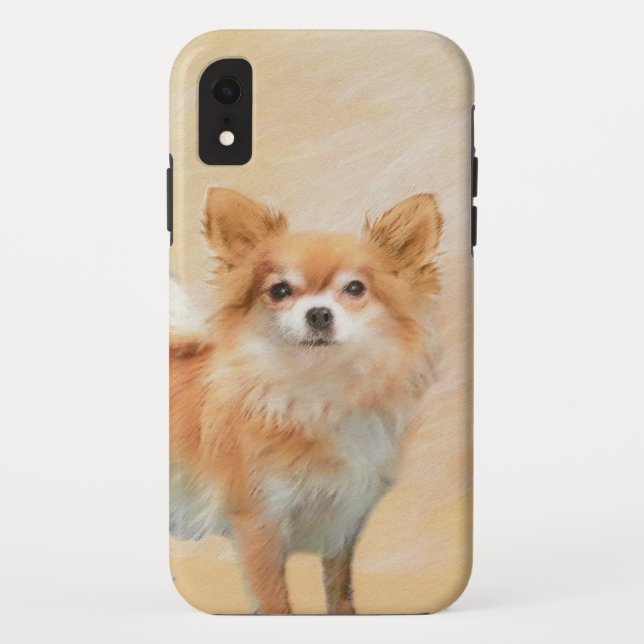 Capa Para iPhone, Case-Mate Pintura de Cachorro Chihuahua de Pelo Longo Arte O (Verso)