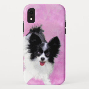 Capa Para iPhone Da Case-Mate Pintura de Papillon (Branco e Preto) - Arte Canina