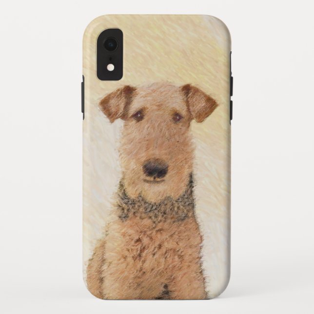 Capa Para iPhone, Case-Mate Pintura de Terrier Airedale - Arte original cômoda (Verso)