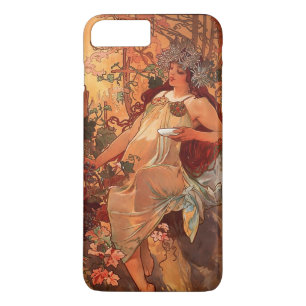 Capa iPhone 8 Plus/7 Plus Pintura do outono Alfons Mucha Art Nouveau