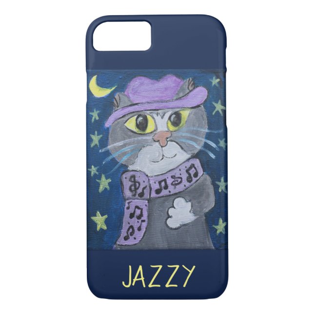 Capa Para iPhone, Case-Mate Pintura jazzístico do gato (Verso)