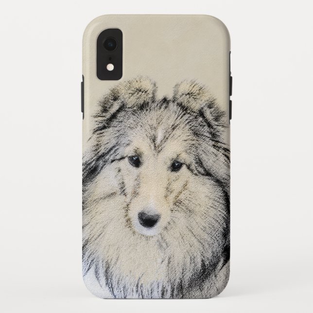 Capa Para iPhone, Case-Mate Pintura Shetland Sheepdog - Arte Cachorreira Origi (Verso)