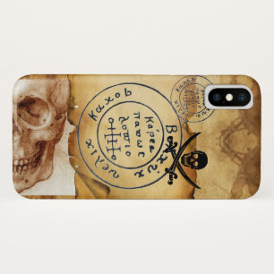 CAPA PARA iPhone X  PIRATAS ANTICOS MAPA DE TRATAMENTO, CRÂNIA E MADEI