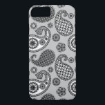 Capa Para iPhone Da Case-Mate Pista, tons de cinza, preto e branco<br><div class="desc">Padrão paisley de ornamentado em tons de cinza/cinza prateada clara para cinza escura com preto e branco sobre fundo de cinza prateada leve</div>