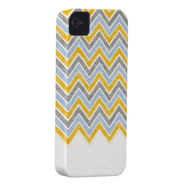 Capa Para iPhone, Case-Mate PixDezines Chevron Azul+Amarelo (Back/Right)
