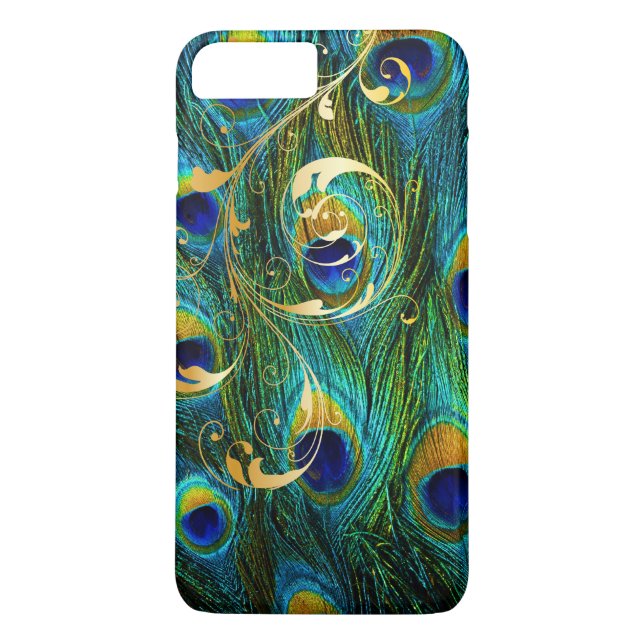 Capa Para iPhone, Case-Mate PixDezines Psychedelic Peacock+filigree swirls (Verso)