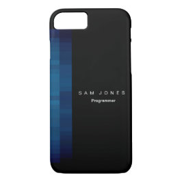 Capa iPhone 8/ 7 Pixel Azul Preto Moderno N