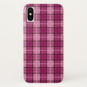 Capa Para iPhone Da Case-Mate Pixel Plaid_Magenta-Black