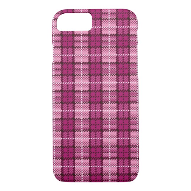Capa Para iPhone, Case-Mate Pixel Plaid_Magenta-Black (Verso)