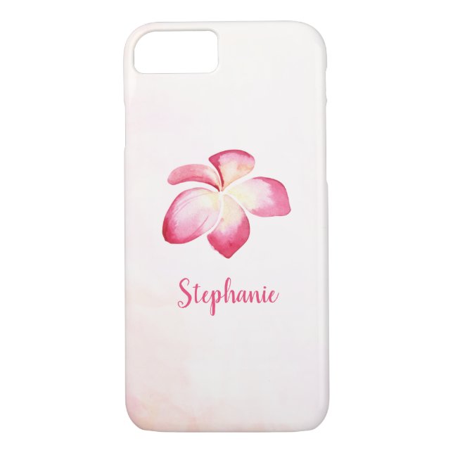 Capa Para iPhone, Case-Mate Plumeria Sunset Pink Watercolor (Verso)