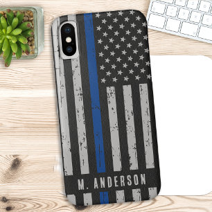 Capa Para iPhone Da Case-Mate Policial da Linha Azul Fino