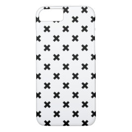 Capa iPhone 8/ 7 Polka preto cruza em branco