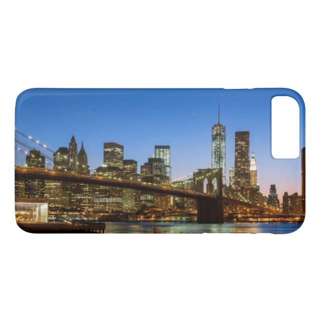 Capa Para iPhone, Case-Mate Ponte de Manhattan e de Brooklyn no crepúsculo (Verso (Horizontal))