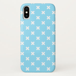 Capa Para iPhone Da Case-Mate Pontos de cruz brancos no azul-bebê