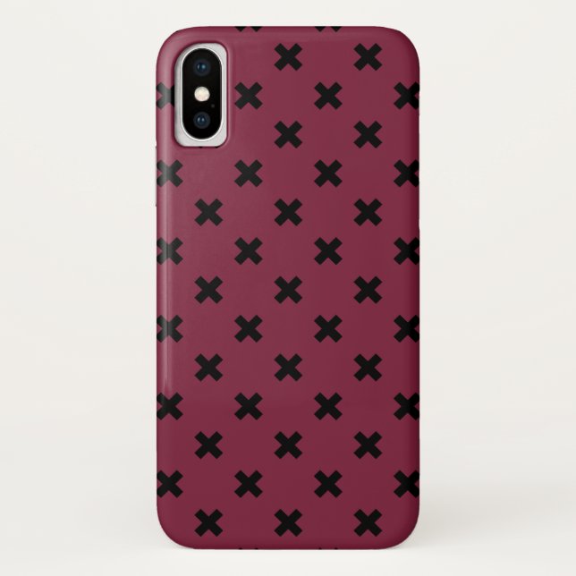 Capa Para iPhone, Case-Mate Pontos de cruz pretos na amora (Verso)