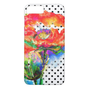 Capa Para iPhone Da Case-Mate Pontos de polca brancos e pretos do Red Poppy