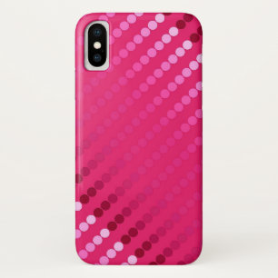 Capa Para iPhone X Pontos de Satin - tons de fúcsia rosa